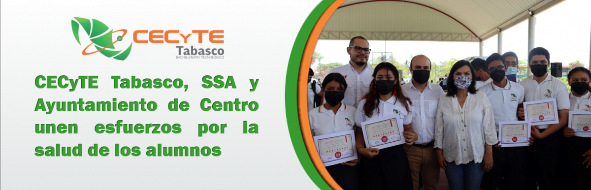 CECyTE Tabasco, SSA y Ayuntamiento de Centro unen esfuerzos por la salud de los jóvenes                        